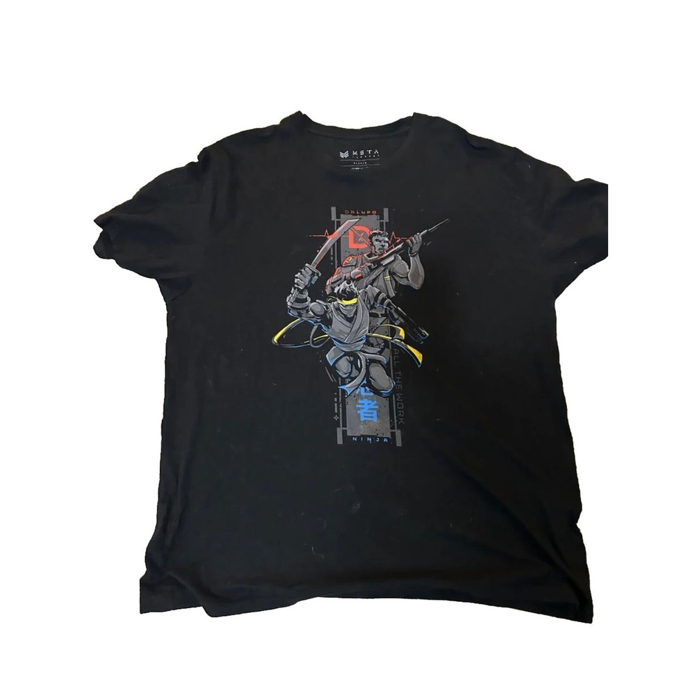 Dr Lupo & Ninja Collab Meta Threads T-shirt. Anime. Size XL. Twitch